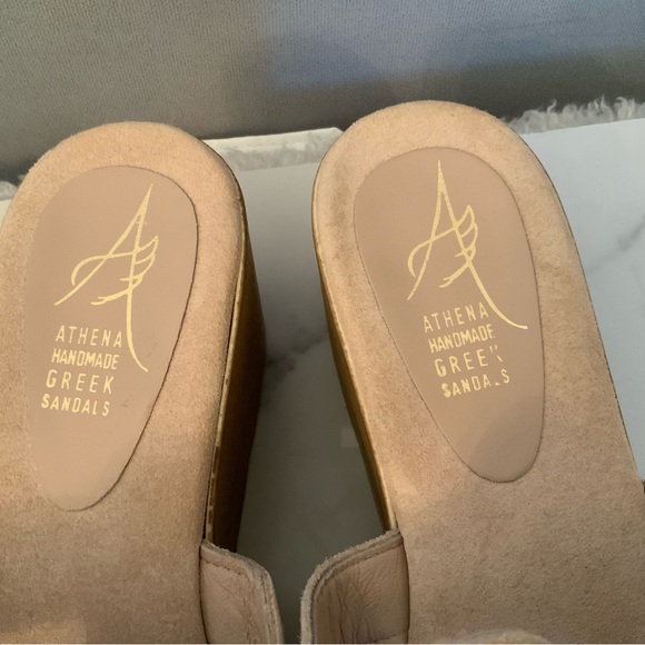 Athena Handmade Greek Summer Sandals Wedge Platform Creamy nude colour Size 9 - Picture 6 of 7